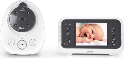 Monitor për bebe Alecto DVM-77, ekran 2.8", vizion nate, i bardhë