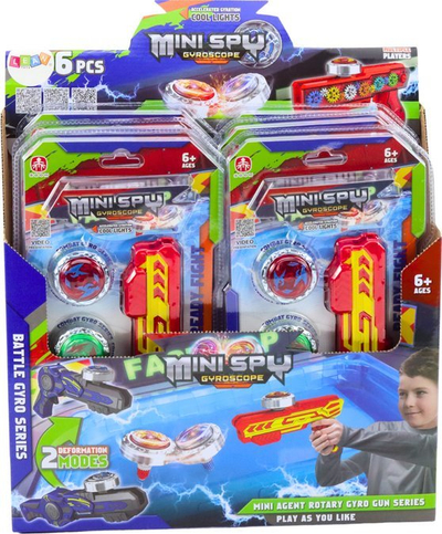 Set lodër pistoletë Gun Launcher, 2 disqe metalikë, drita LED, shumëngjyrëshe