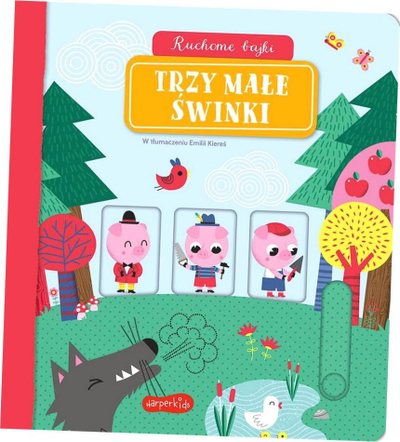 Libër për kalamaj Harperkids Three Little Pigs, seri Moving Fairy Tales, botim 2024, me shumë ngjyra