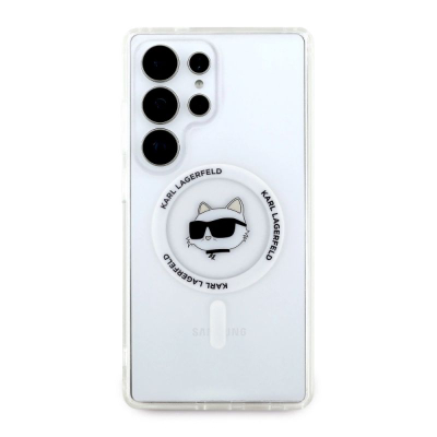 Kllëf telefoni Karl Lagerfeld IML Choupette Head MagSafe për Samsung Galaxy S25 Ultra, TPU, transparent