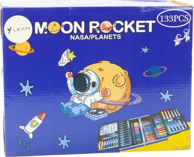 Set vizatimi Lean Toys Cosmos, 133 pjesë, në valixhe palosëse, shumëngjyrësh
