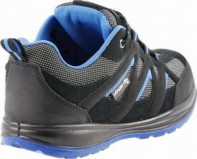Këpucë pune HöGERT Elster Ultra Lightweight, pa hundë hekuri, me shollë antirrëshqitëse SRC, të zeza me blu