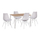 Set tavolinë 5-pjesësh Sonama 110×70×76 cm & karrige Vegas të bardha këmbë metalike (HM11013), bardhë