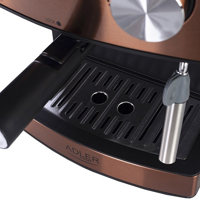 Aparat espresso Adler AD 4405 CR, kompakt, për përdorim shtëpiak, gri