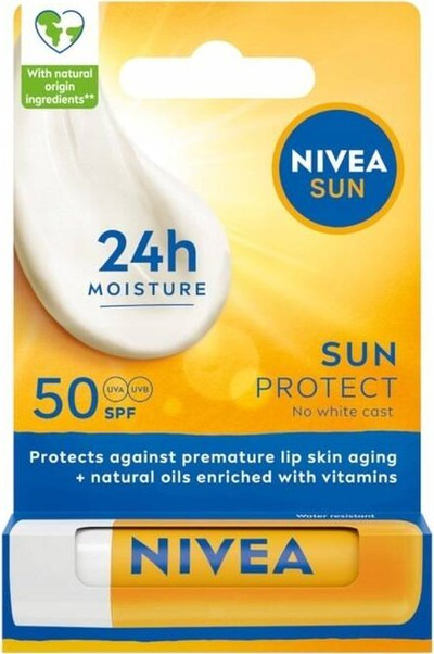 Balsam buzësh Nivea Sun Protect, SPF 50, hidratues, 4.8g
