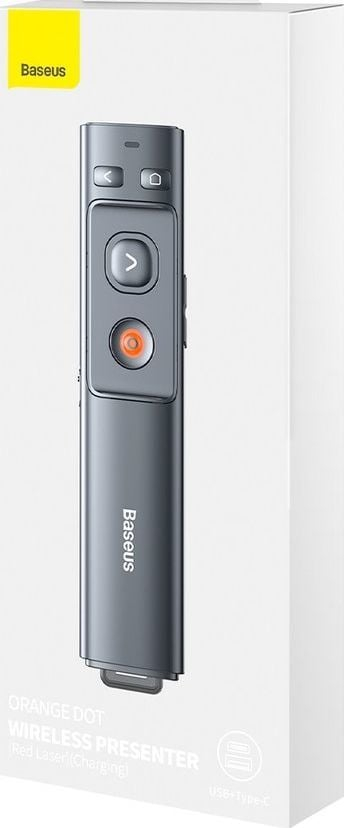 Prezantues me lazer Baseus Orange Dot, wireless, USB A C, gri