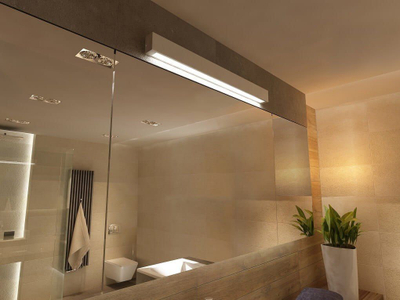 Aplike murale Light Prestige Ibros LED, 93cm, IP44, e bardhë