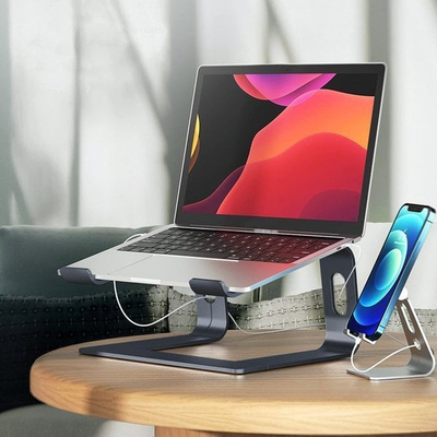 Mbajtëse laptopi Crong prej alumini, ergonomike, ngjyrë grafit