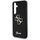Kejs telefoni Guess Fixed Glitter Big 4G për Samsung S25, lëkurë eco, logo metal, i zi