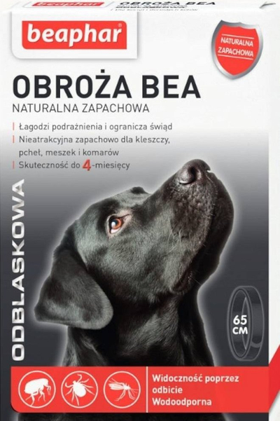 Рефлектирачка огрлица за кучиња Beaphar BEA, против болви и крлежи, 65cm