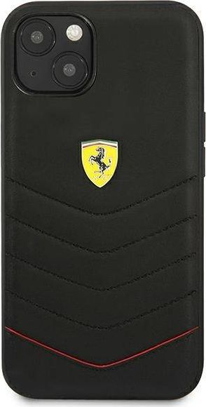 Kuti telefoni Ferrari Off Track Quilted për iPhone 13 Mini, lëkurë, e zezë