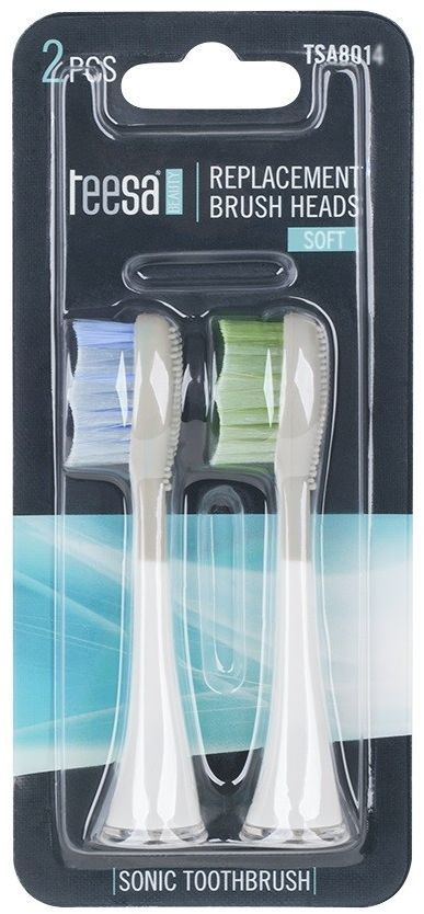 Set koka zëvendësuese Teesa TSA8014 për furçën e dhëmbëve Sonic dhe Sonic Pro, 2 copë, të bardha