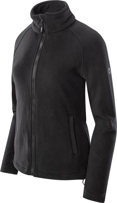 Bluzë polar për goca Hi-Tec Lady Harriet Fleece, me zinxhir komplet, me jakë të lartë, e zezë
