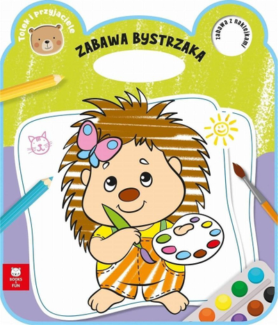 Libër me ngjyrosje për kalamaj Fun of a Bright Spark Little Hedgehog, me ngjitëse, shumëngjyrësh