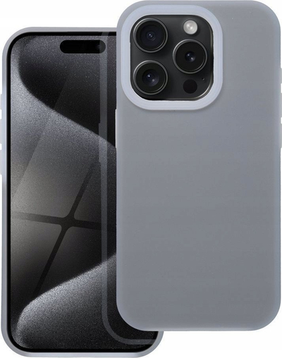 Futera silikoni Candy për iPhone 15, mbrojtëse, gri