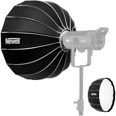 Параболичен софтбокс Newell 65 cm, прицврстување Bowens, со грид, црн