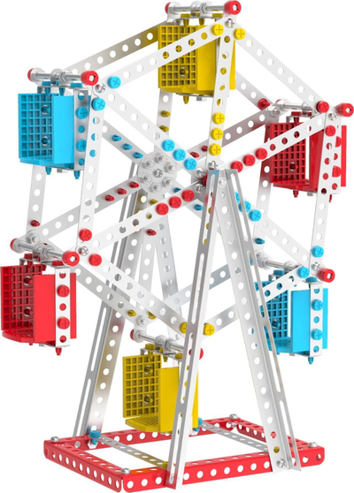 Lodër konstruktore metalike Technok Constructor, 470 copa, me shumë ngjyra