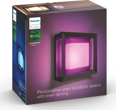 Надворешна ѕидна светилка Philips Hue Econic, RGBW, интелигентна, црна