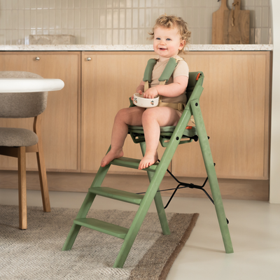 Set aksesorësh karrigeje KAOS Klapp, jastëkë dhe rrip sigurie 5 pika, Mineral Green