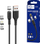 Kabllo USB Denmen 29367, USB A në USB C microUSB Lightning, 1 m, e zezë