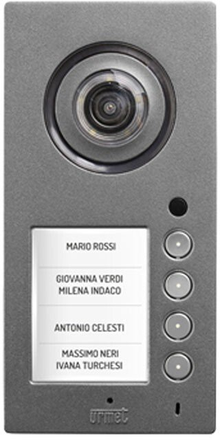 Panel videoporte Urmet Mikra Plus 1784/3, 4 butona, ekran 3.5", ngjyrë argjendi