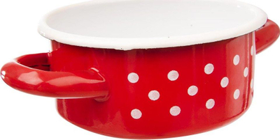 Tenxhere çeliku me enamel, 12 cm, për të gjitha sobat, e bardhë