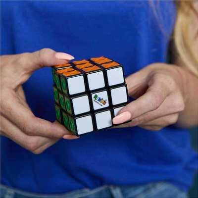 Lodër puzzle Rubik Sensory Cube 3x3, shenja me prekje, shumëngjyrësh