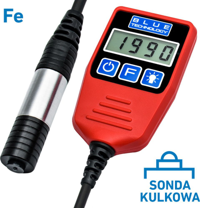 Matës boje Blue Technology P-13-S-FE, trashësi veshjeje 0-5000µm, 2x AAA, i kuq