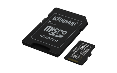 Мемориска картичка microSD Kingston Canvas Select Plus, 256GB, со адаптер, црна