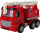 Set lojrash LeanToys Fire Department, kamion zjarrfikës me vinç, tabela rruge, i kuq