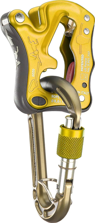 Уред за осигурување Climbing Technology Click Up, за единечно јаже, 115g, жолта