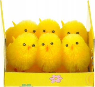 Dekor Pashke Easter Chick, 3 cm, set me 6 copë, të verdha