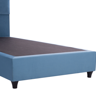 Krevat MILO HM652.09, tek, kadife, 90x200 cm, blu