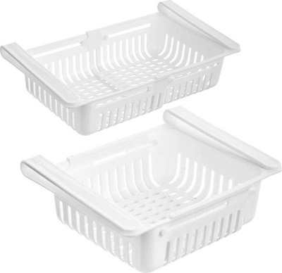 Raft varës rregullues për frigorifer, plastikë, i bardhë