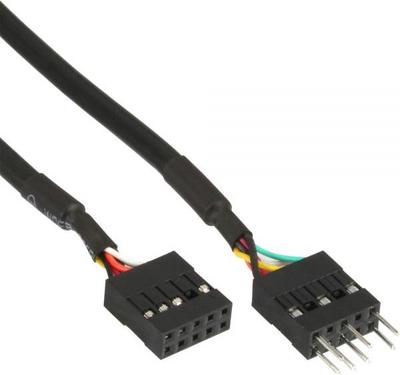 Kabllo brendshme USB InLine 19995D, 9 pin në 9 pin, 0.4m, e zezë