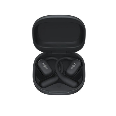 Безжични слушалки Shokz OpenFit 2+, отворен тип, отпорни на вода, црни