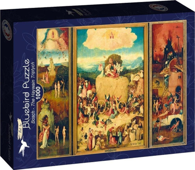 Puzzle Bluebird The Hay Wain Triptych Bosch, 1000 copa, shumëngjyrësh