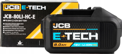Bateri për vegla JCB 18V, 8.0Ah, Li ion, e zezë
