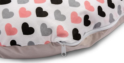 Jastëk ushqyerje Sensillo Nursing Pillow Hearts, pambuk, ngjyrë gri