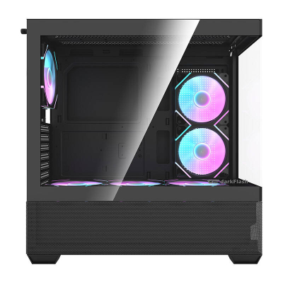 Kuti kompjuteri DarkFlash, PSU 700W, 6 ventilatorë RGB, e zezë