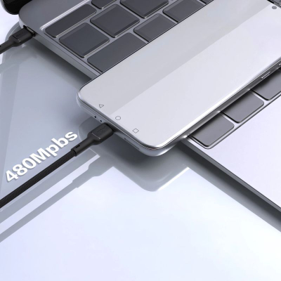 Kabllo USB C Dudao L9C Max, 2m, 240W PD, e zezë