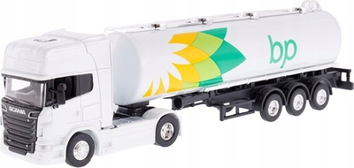 Maket kamioni Welly Scania V8 R730 BP Oil Tanker, 1:64, i bardh