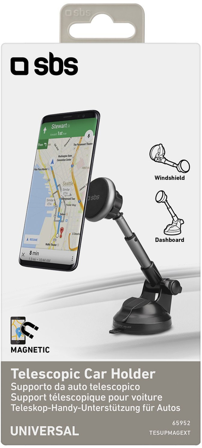 Mbajtës telefoni për makinë Sbs Telescopic Car Mount, universal, me krah teleskopik, i zi