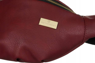 Çantë beli Peterson, lëkurë eko, 2 xhepa me zinxhir, bordo