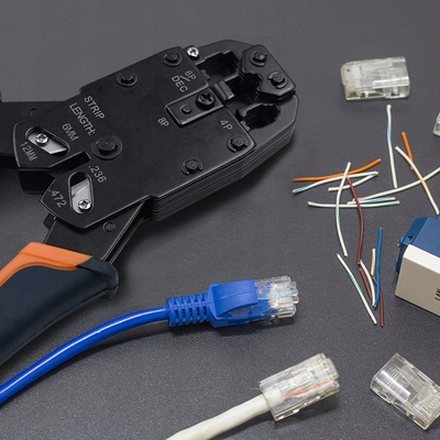 Konektor RJ45 Qoltec Through Plug CAT6 FTP, Pass Through, kontakte të veshura me ar, set 10 copë, transparent