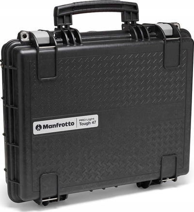 Valixhe e fortë Manfrotto Pro Light Tough-47F, me shkumë të prerë, që s’e ha goditja, e zezë