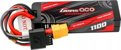 Bateri LiPo Gens Ace G-Tech 1100mAh, 11.1V 3S 60C, XT60, hardcase