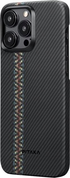 Kopертина Pitaka MagEZ 4 Fusion Weaving 600D Rhapsody за iPhone 15 Pro Max, арамидни влакна, црна