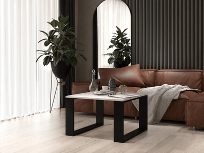 Tavolinë TopEshop LOFT MODERN, e bardhë/zezë