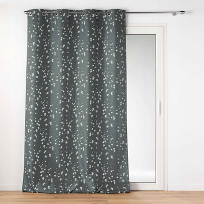 Perde dritareje me unaza, 140x260 cm, poliester, gri grafit